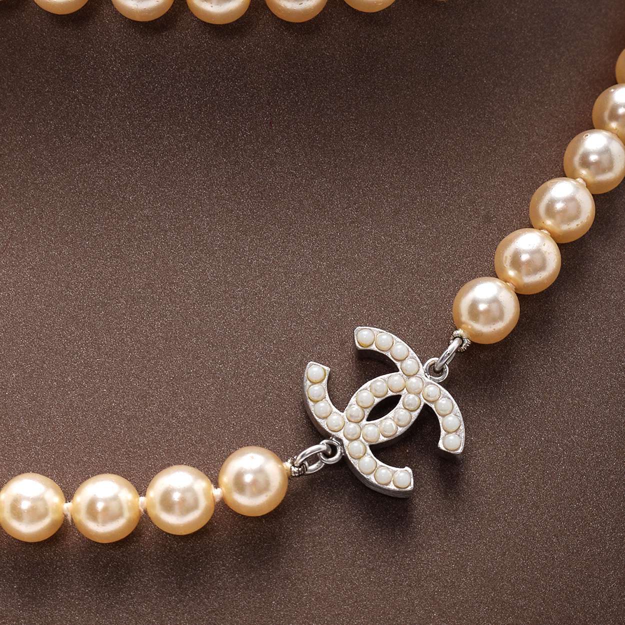 Chanel - Cream Pearl 3 CC Extra Long Necklace